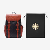 Alpha Black & Brown Hitch Backpack in Exclusive ΑΦΑ Embossed Logo and ICE Monogram