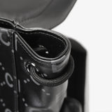 Alpha All Black Hitch Backpack in Exclusive ΑΦΑ Embossed Logo and ICE Monogram