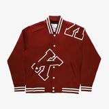 Red Fleece Team Varsity Jacket
