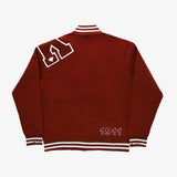 Stylish Red Fleece Varsity Coat