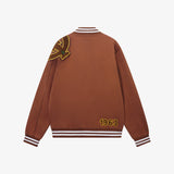 Iota All Brown Cotton Varsity Jacket 2.0