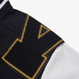 Alpha Black & White Cotton Varsity Jacket 2.0 w/ Black Patch