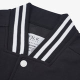 Alpha Black & White Cotton Varsity Jacket 2.0 w/ Black Patch