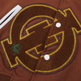 Iota All Brown Cotton Varsity Jacket 2.0