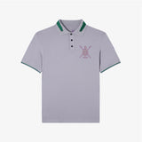 Pewter Grey Laurel Wreath Embroidered Collar Polo w/ Shield