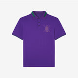 Purple Laurel Wreath Embroidered Collar Polo w/ Shield
