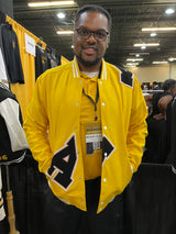 Stylish Yellow Varsity Cotton Jacket