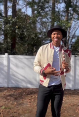 Sporty Red & White Varsity Jacket
