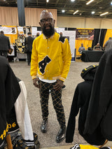 Trendy Yellow Cotton Varsity Jacket