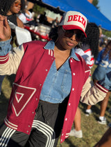 Crimson and Cream Chenille Patch Jacket