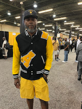 Men’s Premium Black and Gold Varsity Jacket