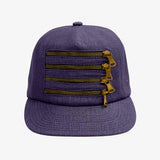 4 Zipper Denim Purple Hat