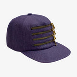 4 Zipper Denim Purple Hat