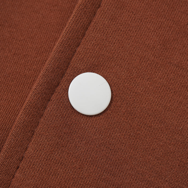 Iota All Brown Cotton Varsity Jacket 2.0