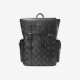 Alpha All Black Hitch Backpack in Exclusive ΑΦΑ Embossed Logo and ICE Monogram