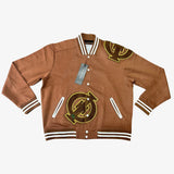 Iota All Brown Cotton Varsity Jacket 2.0