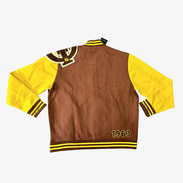 Iota Brown & Gold 60th Anniversary Special Cotton Varsity Jacket 2.0