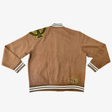 Iota All Brown Cotton Varsity Jacket 2.0