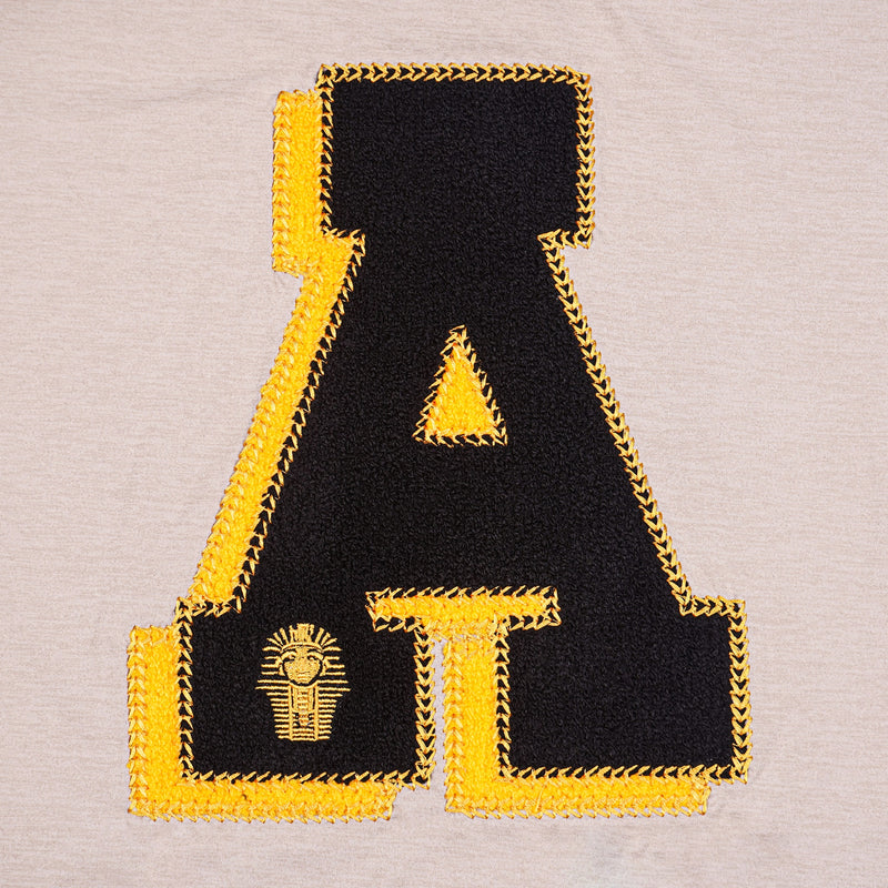 Stylish Beige T-Shirt with Chenille Detail