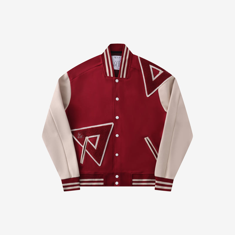 Delta Crimson & Cream Cotton Varsity Jacket 2.0