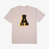 Beige Chenille Patch Cotton T-Shirt