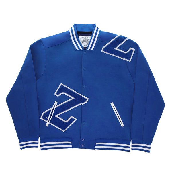 Zeta All Blue Cotton Varsity Jacket 2.0
