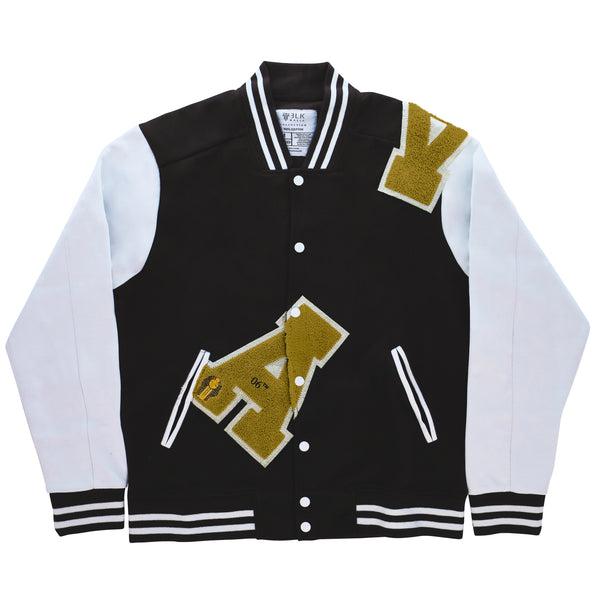 Alpha Black & White Cotton Varsity Jacket 2.0