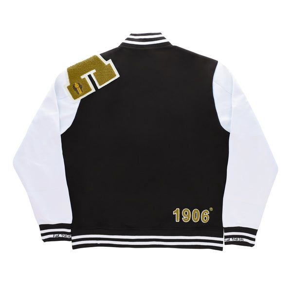 Alpha Black & White Cotton Varsity Jacket 2.0