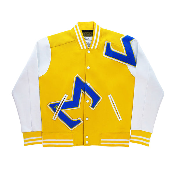SGRho Yellow Gold & White Cotton Varsity Jacket 2.0