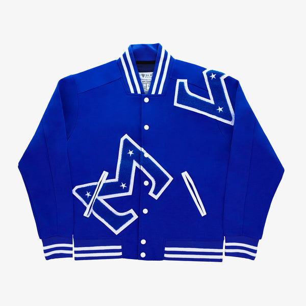 Sigma All Blue W/ Blue Patch Cotton Varsity Jacket 2.0