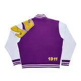 Omega Purple & White Cotton Varsity Jacket 2.0