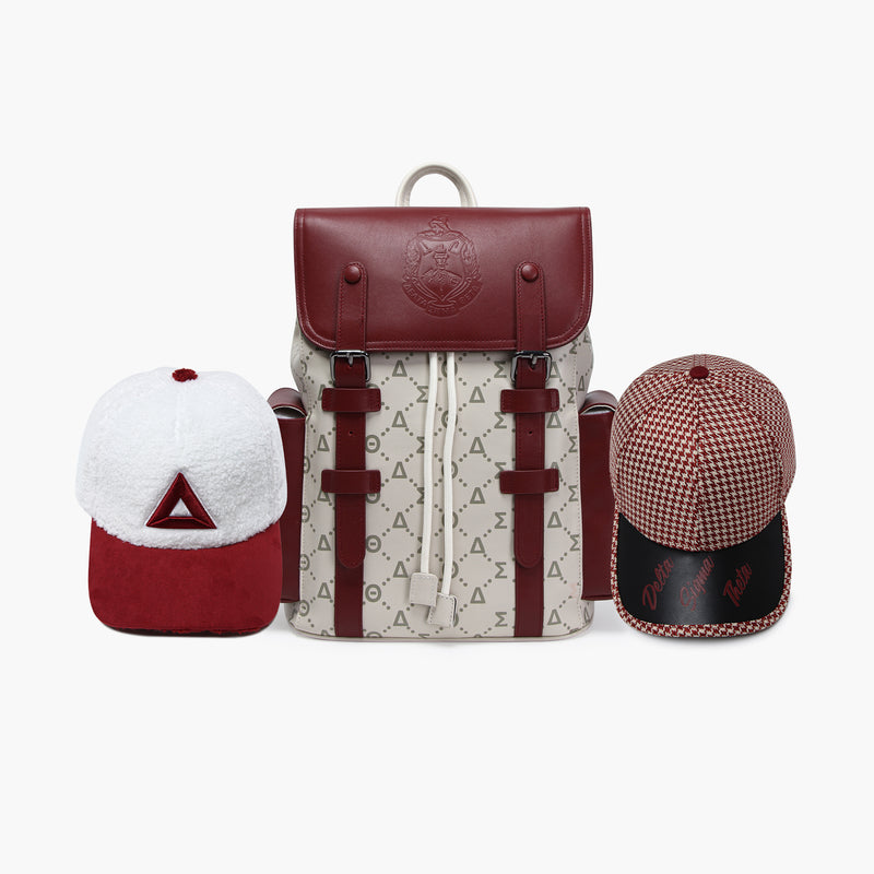 Delta Hitch Backpack (ΔΣΘ) w/ Sherpa & Houndstooth Hat Bundle (PRE-ORDER)