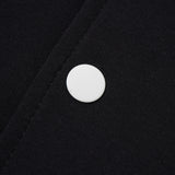 Alpha Black & White Cotton Varsity Jacket 2.0 w/ Black Patch