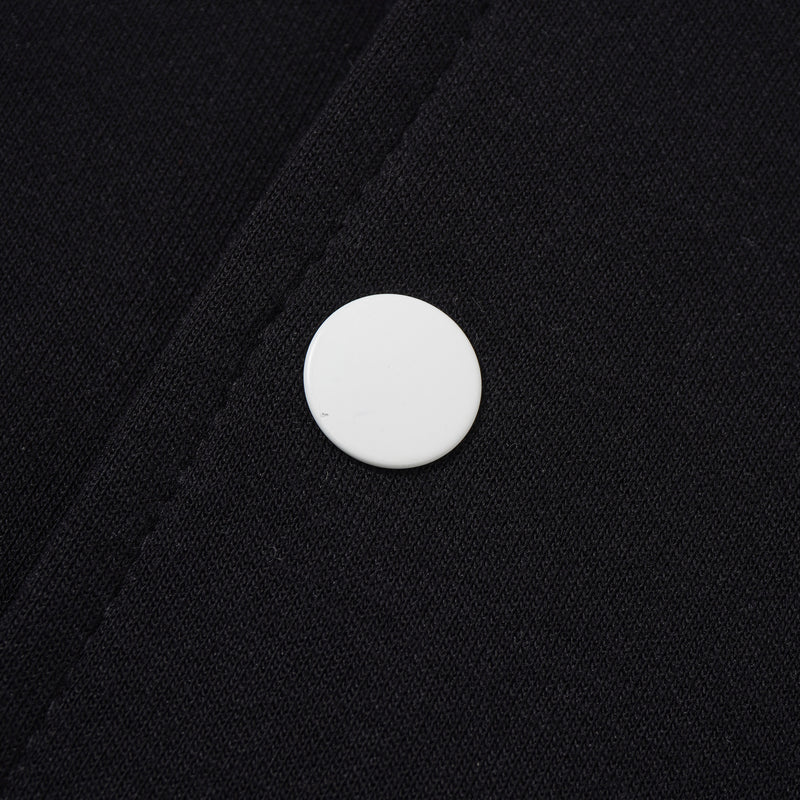 Alpha Black & White Cotton Varsity Jacket 2.0 w/ Black Patch