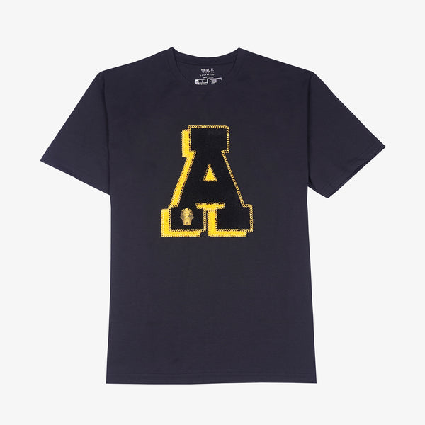 Alpha Premium Black Double Chenille Patch T-Shirt