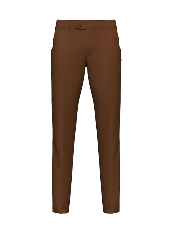 Luxury Brown Wool Suit Pants