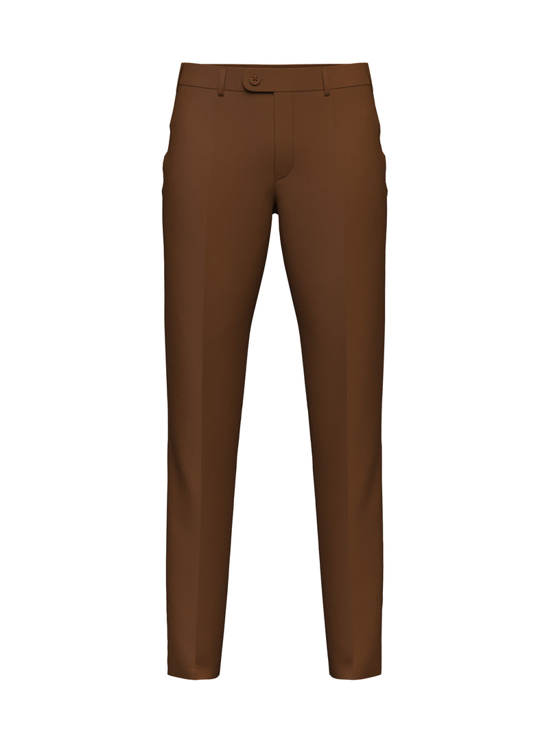 Luxury Brown Wool Suit Pants