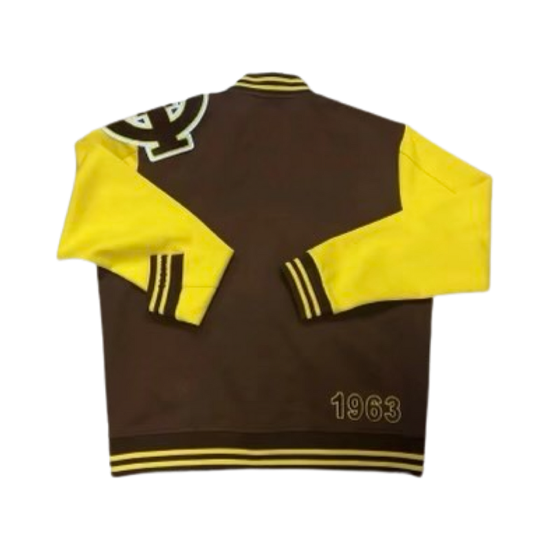 Brown and Yellow Varsity Jacket