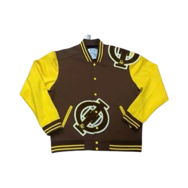 Brown and Yellow Varsity Jacket