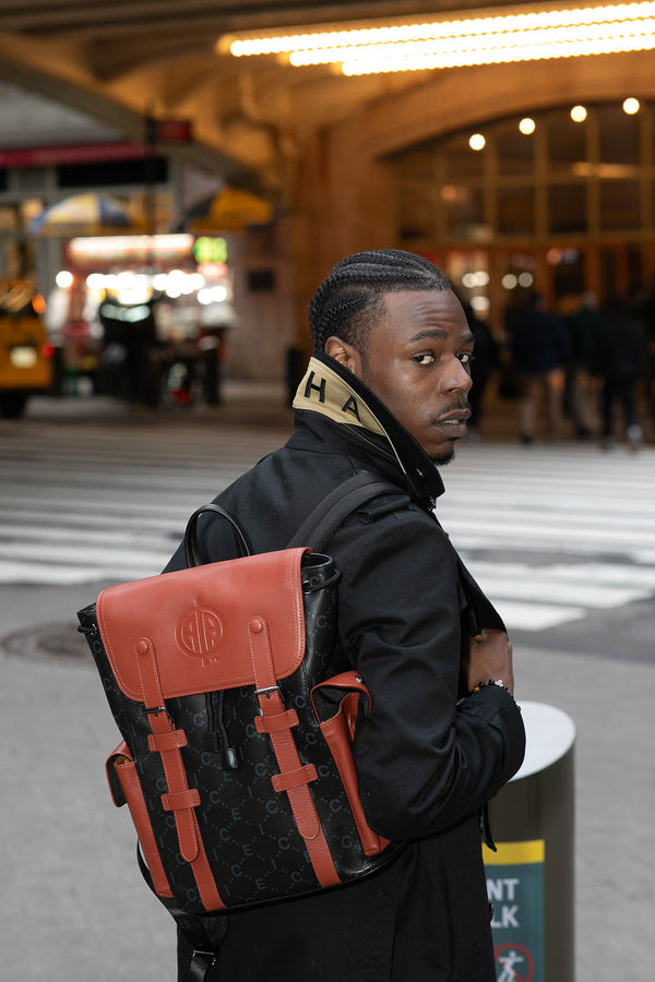 Alpha Hitch Backpack in Exclusive ΑΦΑ Embossed Logo and ICE Monogram