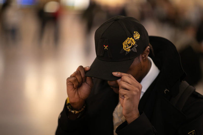 Alpha Black Yellow Rose A-Torch SnapBack