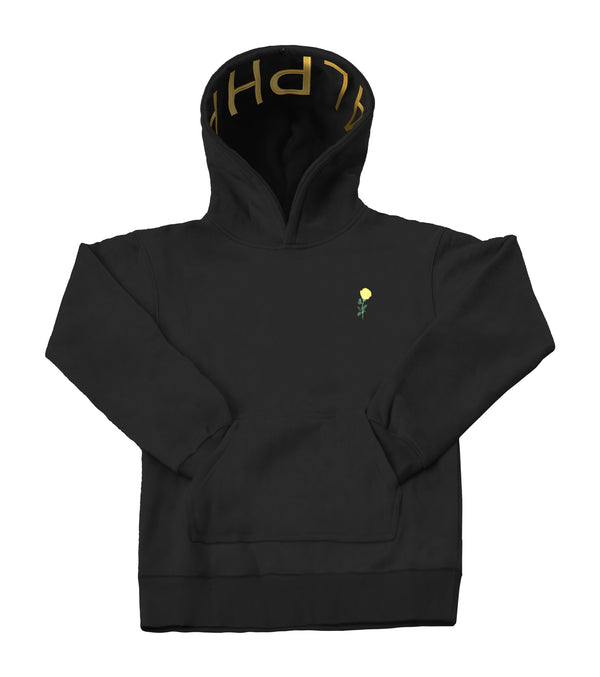 Black Embroidered Hoodie